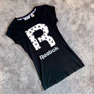 Women's Reebok Black R Logo T-Shirt, Size XS
